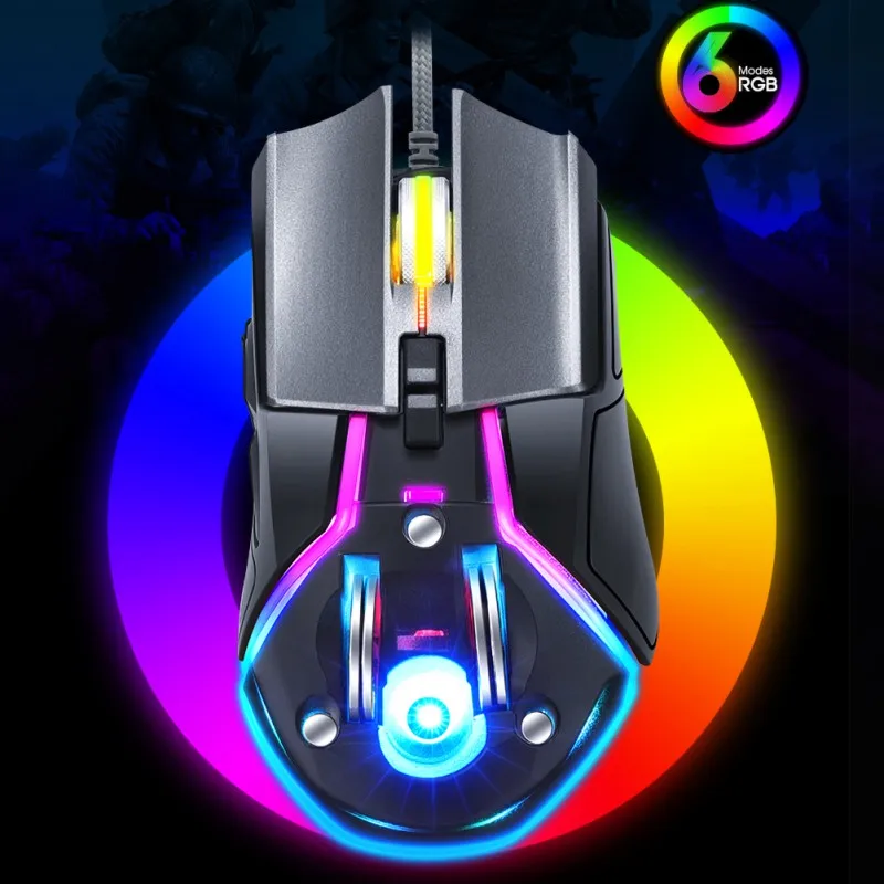 USB Проводная игровая клавиатура Мышь цветная(RGB), 7 цветов, “дышащими” световыми индикаторами дизайн Профессиональный макропрограммирование эргономичный PC компьютерная мышь