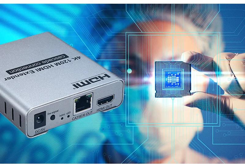 4K 30Hz HDMI удлинитель каскадное соединение с локальной петлей через Cat5e 6e CAT6 Ethernet кабель передатчик приемник ноутбук ПК к ТВ