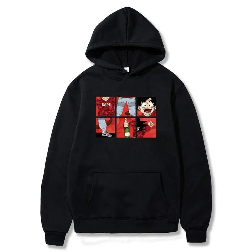 

Dragon Ball Z Pocket Hoodie Men Japan Anime Hoodies Mens DragonBall Hooded Sweatshirt 2019 Winter Pullover Long Sleeve Outerwear