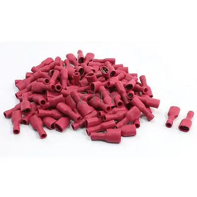 

100Pcs 7mm Electric Cable Fully Insulated Female Push On Terminal