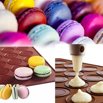 

48-Cavity Silicone Pad Oven Macaron Silicone Non-stick Baking Mat Baking Pan Pastry Cake Pad Bkitchen Aking Tools Bakeware
