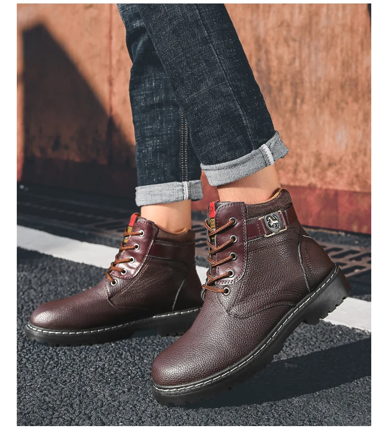 Новинка; Модные Ботинки martin из натуральной кожи; сезон весна-осень; мужские ботинки и ботинки; мужские ботинки
