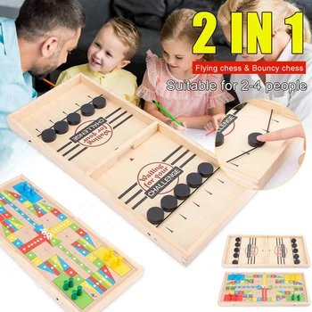 

2 In 1 Fast Fast Sling Puck Game Paced Sling Puck Winner Fun Toys Board Game Party Interactive Game Toys For Child Family Gift