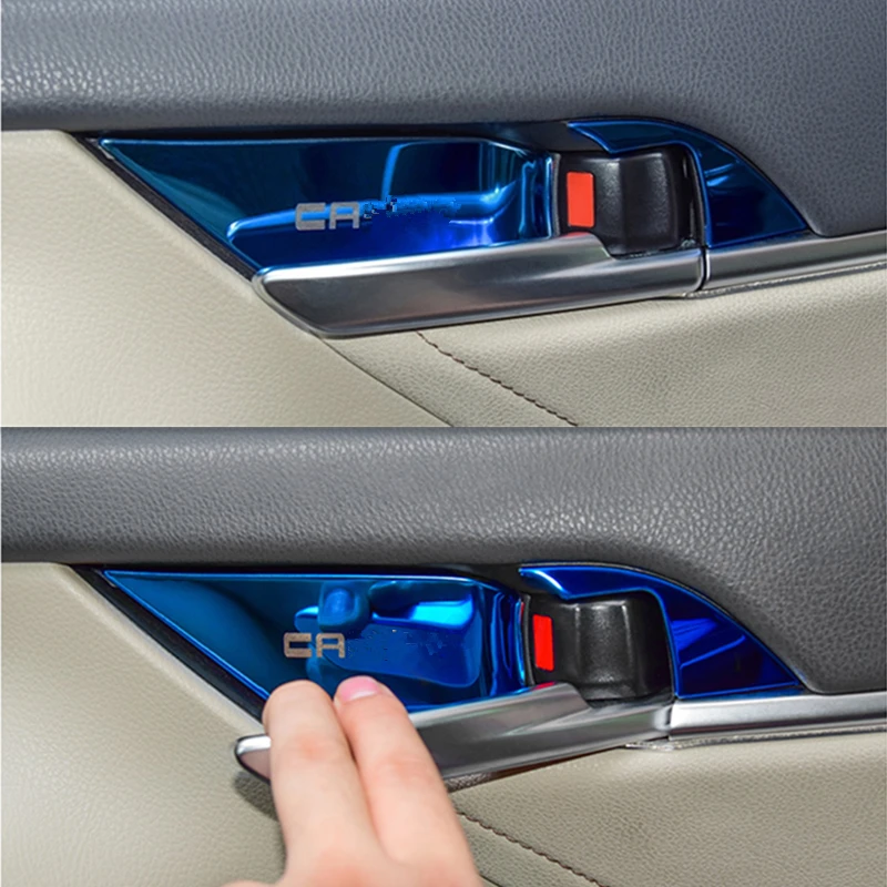 Car Stainless steel Interior Door Handle Bowl Decorative Cover Trim For Toyota Camry 70 XV70 2018 2019 2020 Interior Accessories