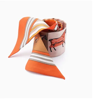 

Eight Horses Lady High Grade Silk Riband Scarves Bag Handle Scarf Neck Wear Ribbon Hair Band Bandeaus Drop Shipping ZSBD178