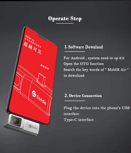 MobIR Air тепловизор камера для смартфона тип-c OTG 6,0 анти-пип датчик температуры термометрия тепловизор