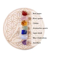 7 sztuk/zestaw Natural Crystal mieszane siedem uzdrowienie Chakra kamień + siedem gwiazdek tablica drewna płyta żwir chipsy Chakra Home decor prezent 3