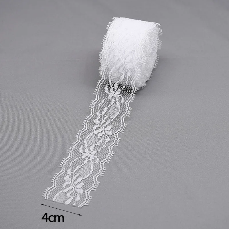 Lace Ribbon 10Yard 20-40mm White Lace Trim Ribbon DIY Embroidered For DIY Craft Wedding Sewing Decoration African Lace Fabric Garment Access lace fabric lace ribbon lace garment accessories lace sewing supplies lace decoration lace accessories lace sewing accessories
