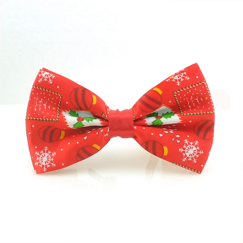 Christmas ball red Красивый Рождественский галстук-бабочка для женщин и мужчин, смокинг в стиле унисекс, классический 17 X-Mas узор, смешанные вечерние галстуки, регулируемый галстук-бабочка - Цвет: Christmas ball red