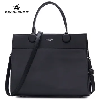 

DAVID JONES women handbag faux leather female shoulder bags big lady solid crossbody bag girl tote bag briefcase drop shipping