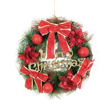 

Christmas Rattan Ring Wreath Door Hanging Pendant Old Man Snowman Elk Ornaments Christmas Decoration for Display Window