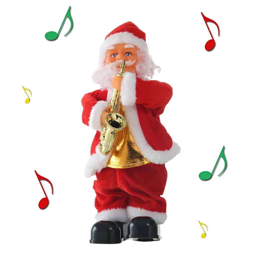 Santa Claus Figure Singing Musical Santa Electric Toy Ornaments Gift For Kids Toys For Children Singing Funny Gifts Juguetes