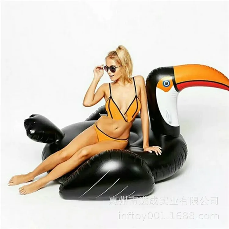 

Industry Inflatable Swan Floats PVC Inflatable Toucan Riding Floating Row Overwater Floating Mat