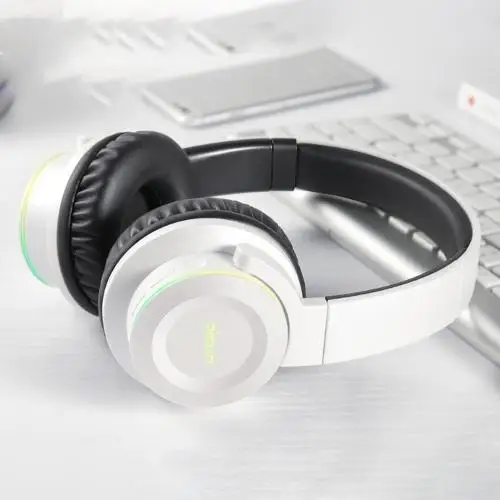 Wireless Headphones Bluetooth 5.0 Headset Foldable Stereo Headphone Gaming Earphones With Microphone - Color: White