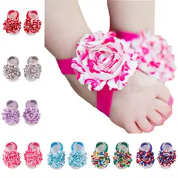 1 пара обуви для новорожденных девочек; носки для новорожденных с открытой ступней для малышей; носки для новорожденных девочек с цветочным