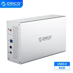 ORICO WS – Station d'accueil pour disque dur, 3.5 pouces, 2 baies, usb 3.0, avec Support Raid, 20 to, boîtier en aluminium, 5Gbps, pour alimentation 12V 