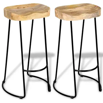 

vidaXL Bar Stools 2 pcs Solid Mango Wood