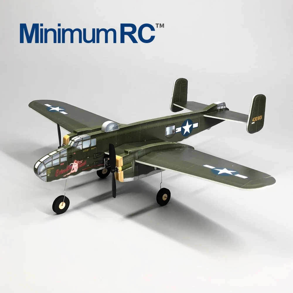 DIY Минимальная RC Warbird B25 модель детский самолет игрушка паркfly бесплатная