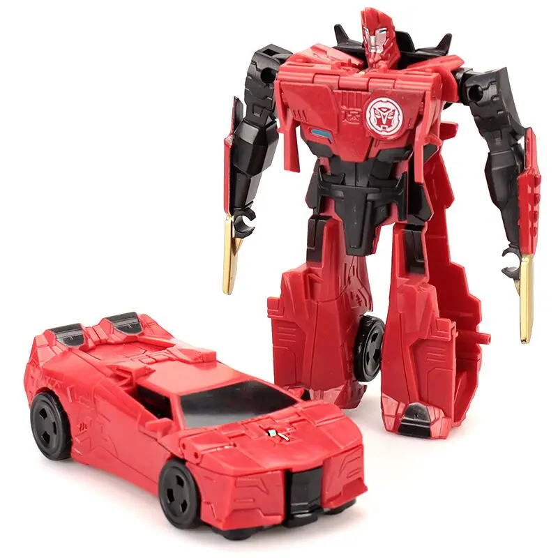 Kids Transformation Robot Car Anime Action Figure Toy Plastic Mini Deformation Robot Classic Education Toy For Children Boy Gift