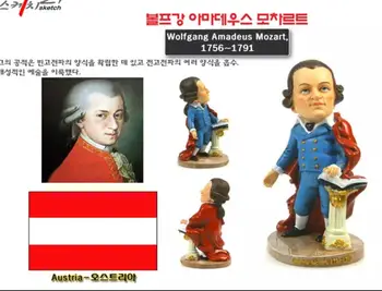 

TOP COOL Gift HOME OFFICE good art Classical music composer Wolfgang Amadeus Mozart Handmade image Statue Desk Decoration