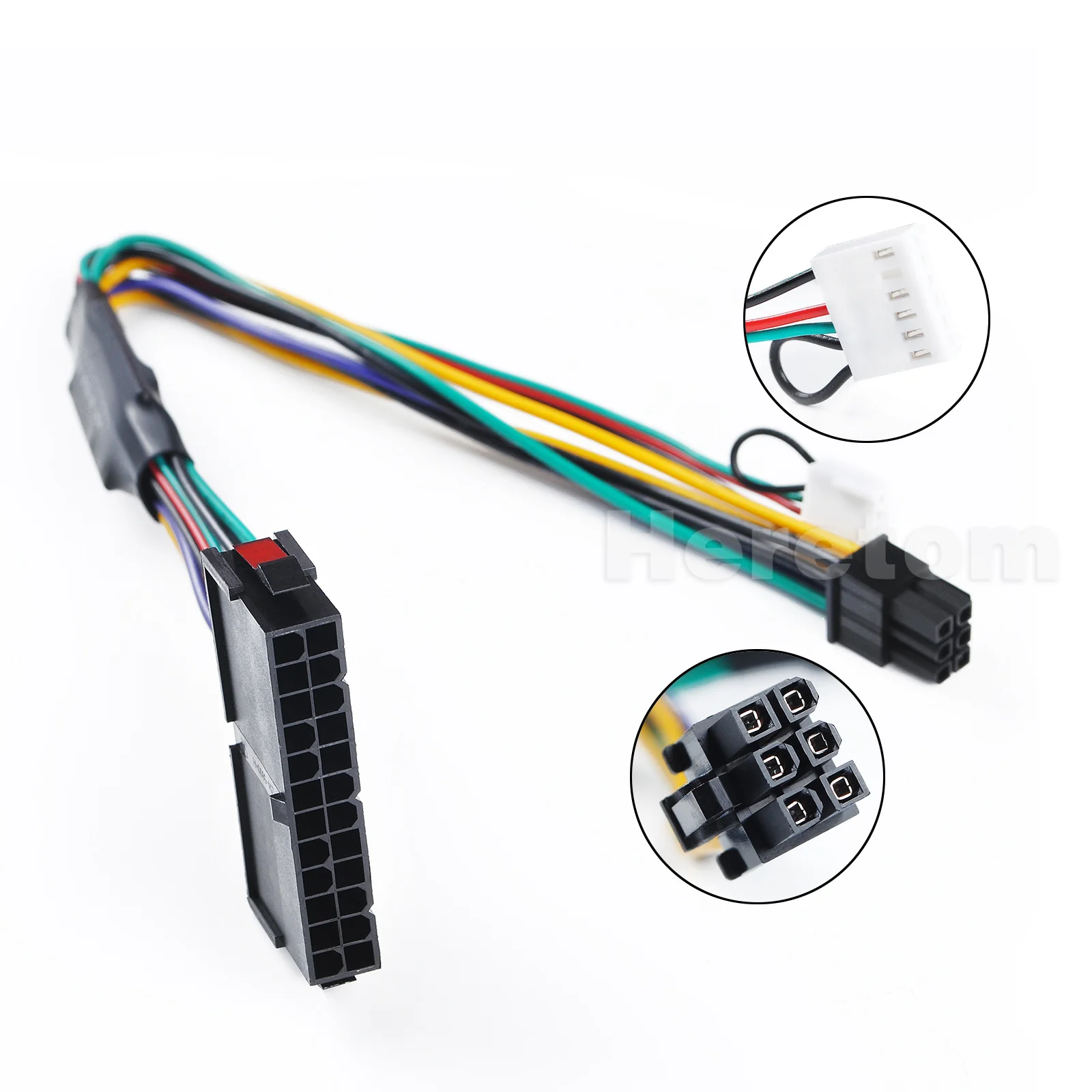 Cabo de Alimentação Modular Atx 24pin 24 Pinos Fêmea para 6pin Pinos Macho Mini 6pin Conector para hp Elite 8100 8200 8300 30cm