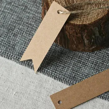 

100 Pcs Kraft Paper Labels DIY Apparel Sewing Fabric Bookmarks DIY Jewelry Material Retro Baking Garment Tags
