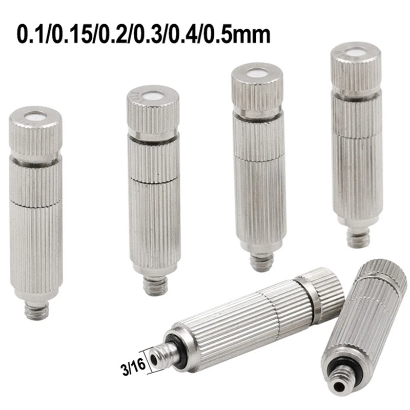 1Pcs Low Pressure Fog Mist Nozzle with Filter Copper 0.1-0.5mm Slip Lock Quick-connect Nozzles Agriculture Cooling Sprayer | Инструменты
