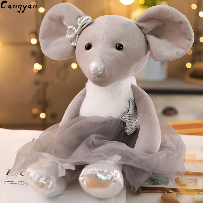 40 см пара кукла мышка сад кружевная юбка крыса Кукла талисман Крысы Плюшевые мыши плюшевые игрушки Рождественский подарок - Цвет: gray