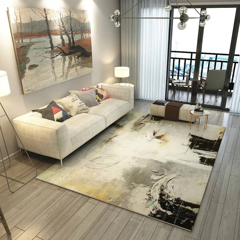 

Modern simple abstract art sofa coffee table carpet North European living room rectangular bedroom full of bedside carpets