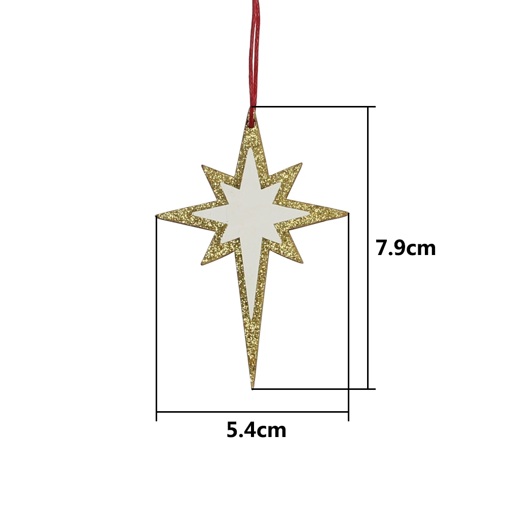 HUADODO 6 шт деревянные звезды рождественские украшения для елки украшения вечерние новогодние подарки для детей