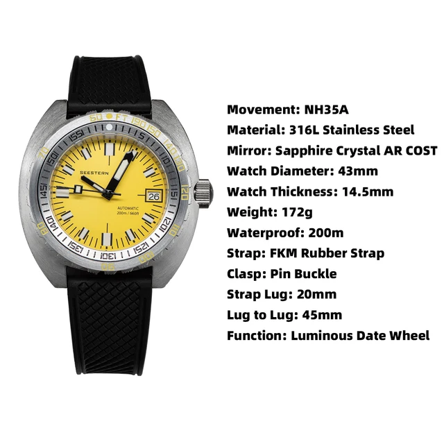 羊の皮を被った狼【NH35搭載/新品】防水性能200m 316L サファイア