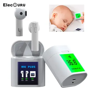 

M6 Plus TWS5.0 Wireless Bluetooth Earphone with Charging Box,In-Ear 6D HiFi Intelligent Temperature Measurement Digital Display