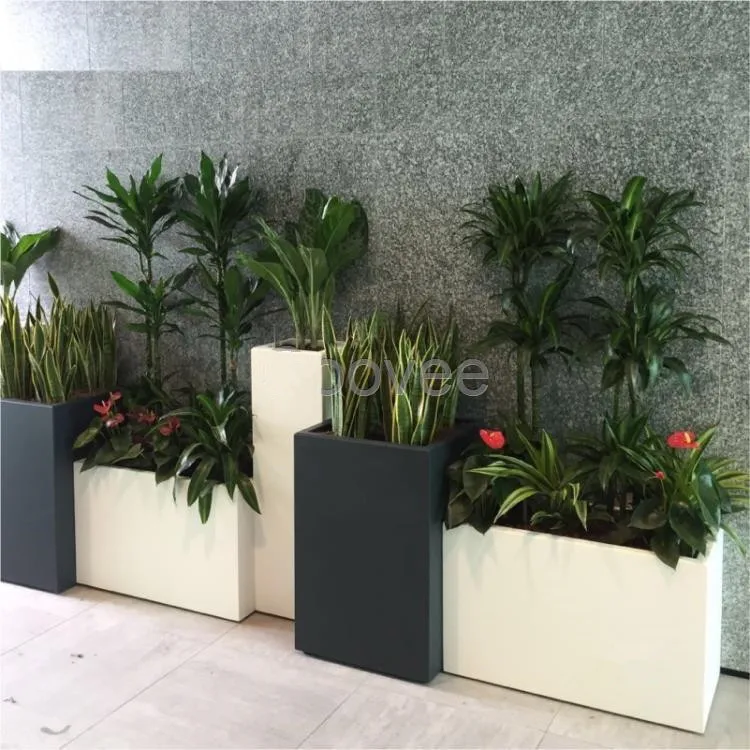 

Outdoor Partition Iron Art Flower Box Planter Rectangular Flowerpot outside Swing Square Sales Department Commercial Street Plan