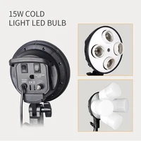 Photo Studio 4pc LED 15W Softbox Kit Photographic Lighting Kit Camera Photo Accessories 1pc Light Stand 1pc Softbox for Shooting - Image 4