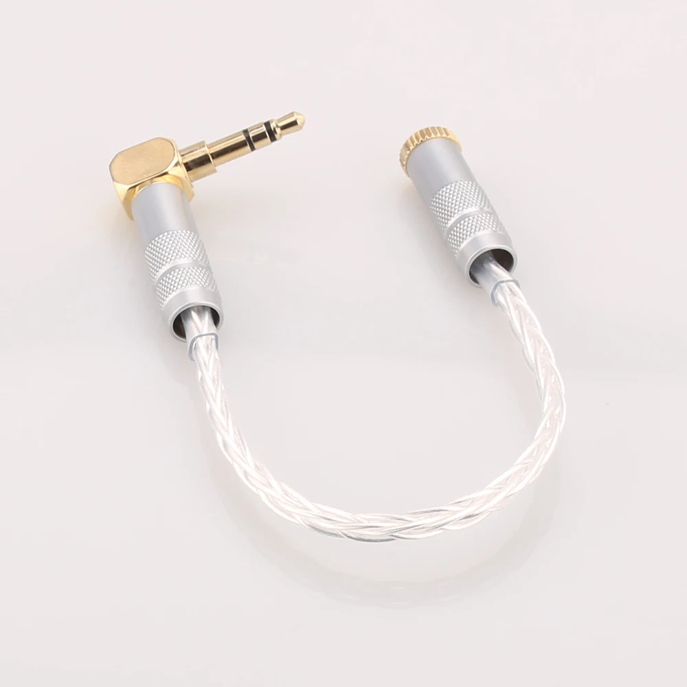 10cm 8Cores Silver Plated 3 5mm Plug to 2 5mm Trrs high quality Female socket Headphone Audio Cable