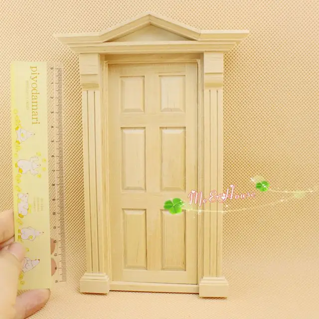 1: 12 кукольный дом мини-мебель украшения аксессуары белая основа одноцветные шесть сетки из цельного дерева двери