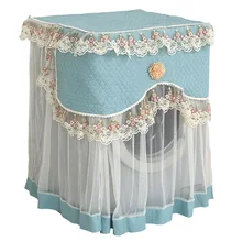 Прочный пылезащитный чехол для стиральной машины с кружевными рюшами спереди и цветочным рисунком, мягкий чехол для стирки, домашний моющийся чехол с полной защитой