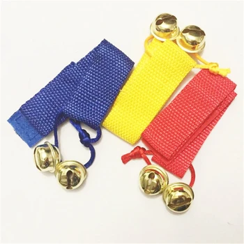 

Baby Bell Toys Children Rattle Wrist Bells Toys New Game Props Adjust Adhesive Velcro Wristband Big Bell 5pcs