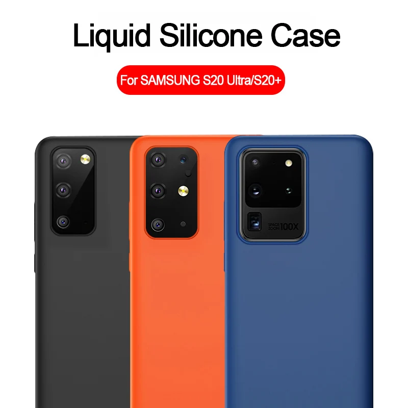 

For Samsung S20 Ultra Case Liquid Silicone Soft Cover for Samsung Galaxy S20 Plus A51 A71 A50 S10 5G S9 S8 Plus Note 8 9 10 Case