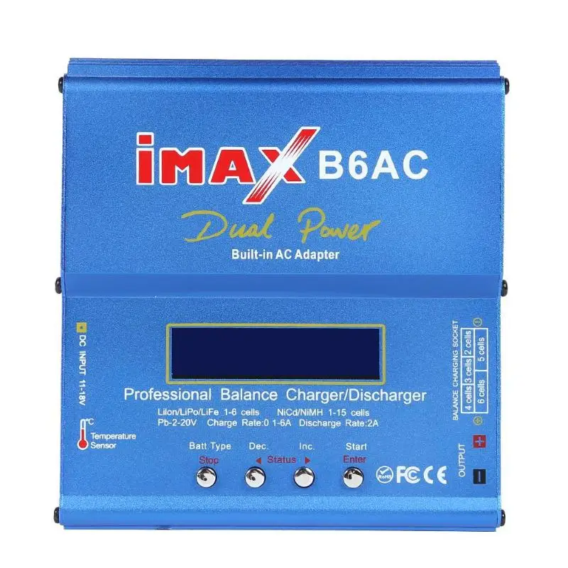 

iMAX B6AC Battery Balance Charger Input Voltage Monitoring Data Storage 80W Lipro NiMh Li-ion Ni-Cd Lithium Single