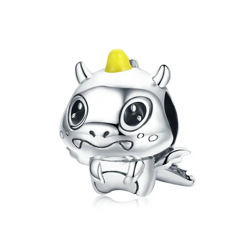 

PANDACH 100% 925 Sterling Silver Cute Licorne Dragon Dinosaur Beads fit Women Bracelets & Necklaces Silver Jewelry Making 060