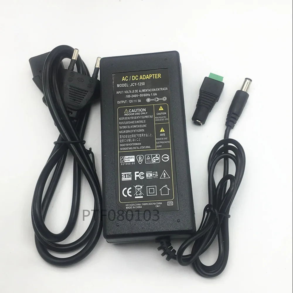 12V адаптер DC12V Универсальный адаптер 5A AC 110V 220V 240 V, для постоянного тока 12V 5A светодиодный