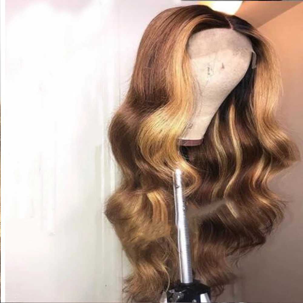 SimBeauty бразильские волосы Remy 13x4, парики из натуральных волос, волнистые парики для женщин, медовые светлые цвета