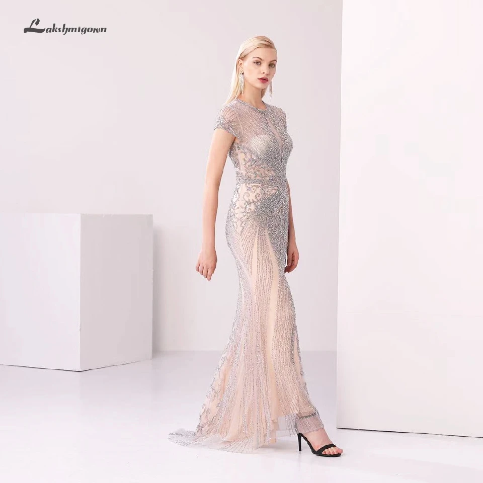 Lakshmigown Роскошные праздничные женские вечерние платья Vestidos Largos размера плюс платье для выпускного вечера темно-синие сексуальные длинные официальные платья