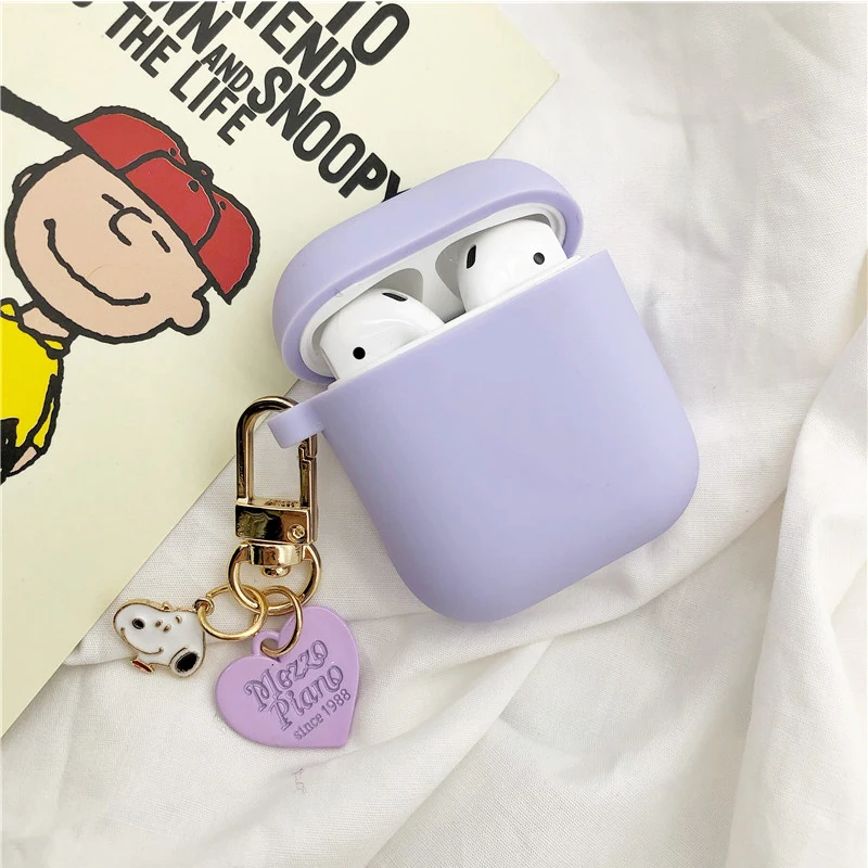 Силиконовый чехол с милой собачкой из мультфильма для Apple Airpods, чехол, аксессуары для наушников с Bluetooth, защитное декоративное кольцо для ключей