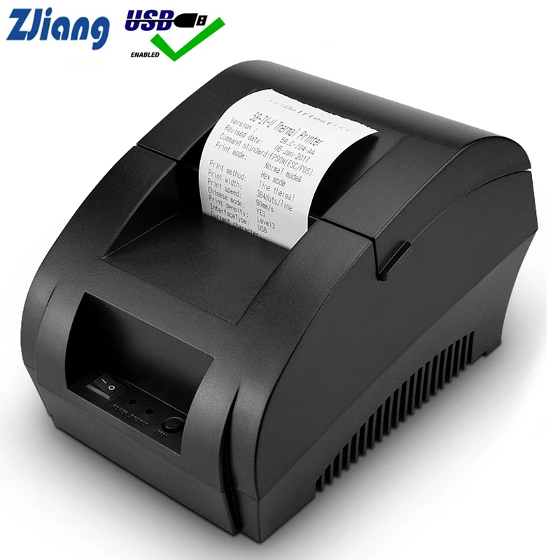  Impresora térmica Zjiang POS Mini 58mm USB POS impresora de recibos para tienda de supermercado Res