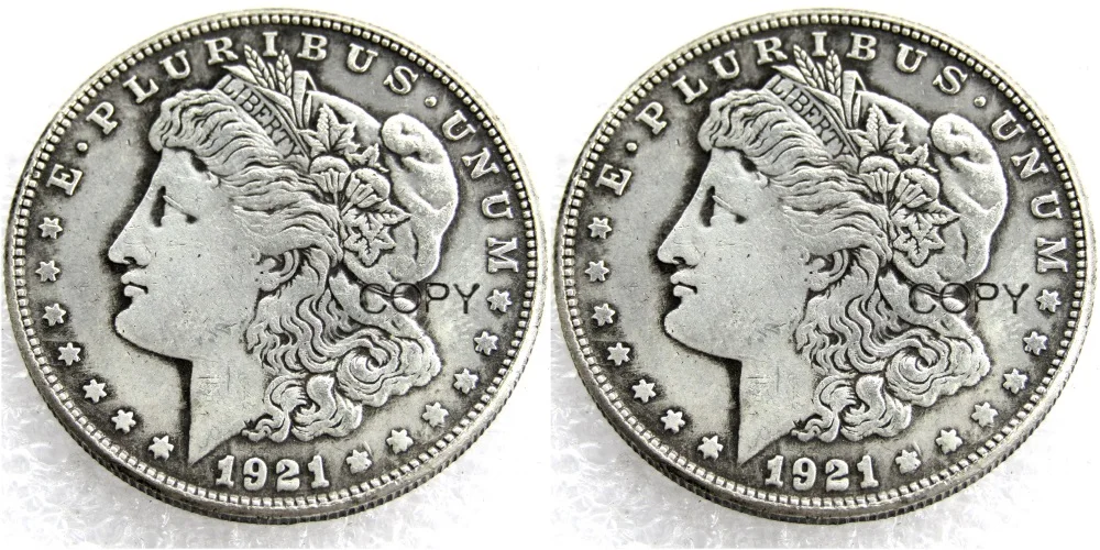 Монеты США 1921/1921 два лица UNC/старый цвет Morgan копия доллара монеты посеребренные |