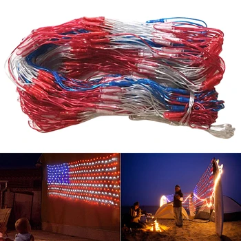 

LED Flag Net Lights of USA for Festival Holiday Decoration Garden Indoor Outdoor Waterproof Wedding Lights