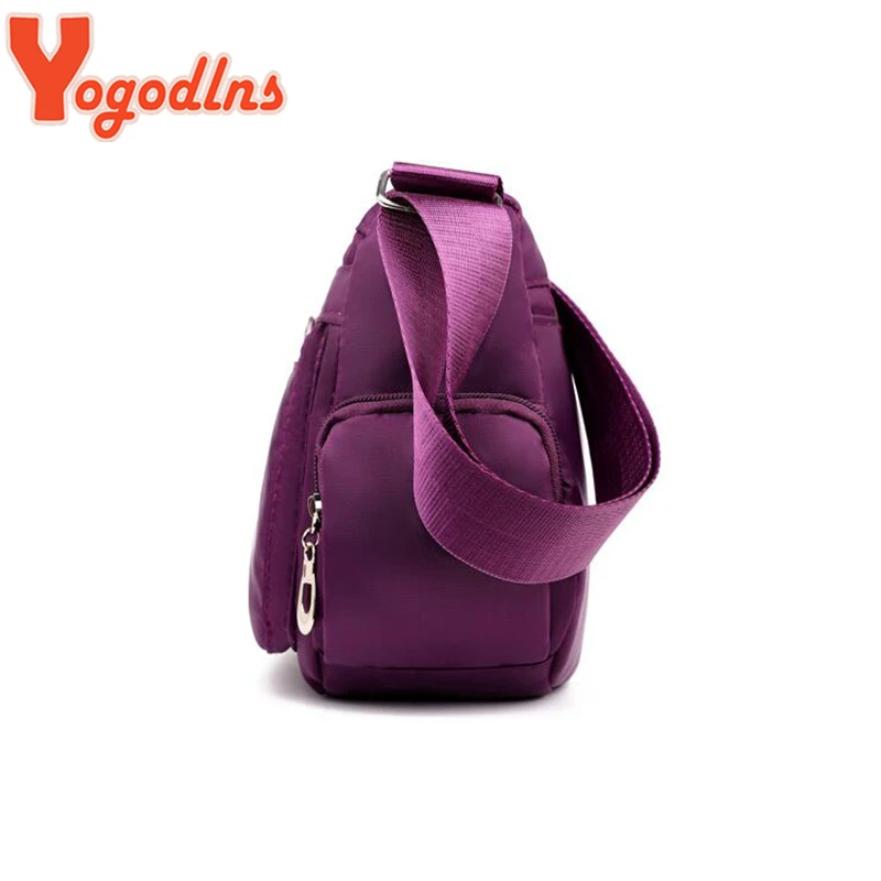 Yogodlns Women Nylon Shoulder Bag Waterproof Multi-pocket Zipper Bag Ladies Travel Messenger Bag For Designer Bolsa Feminina Sac