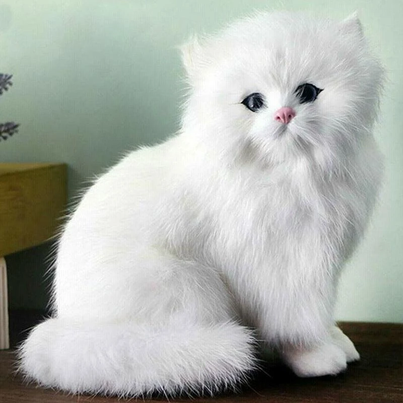 realistic plush cat